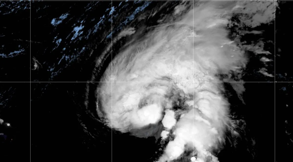 A satellite image shows Hurricane Tammy at 2:40 a.m. ET on Oct.24, 2023. (CIRA/NOAA)