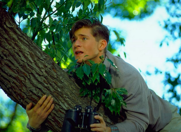 boy in tree with binoculars BACK TO THE FUTURE