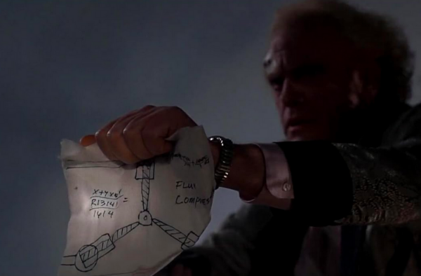  man with paper in BACK TO THE FUTURE
