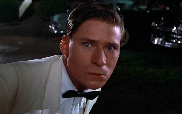 boy in white suit and bow-tie in BACK TO THE FUTURE