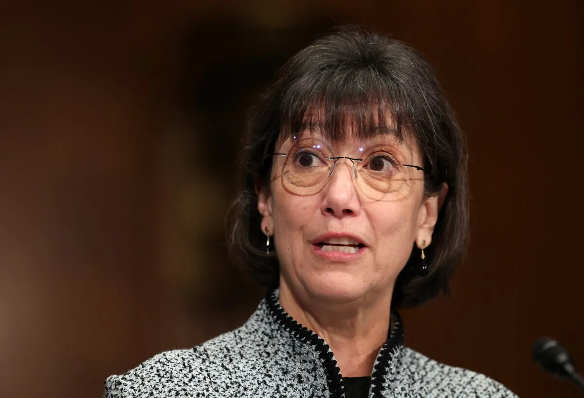 Dr. Monica Bertagnolli, director of the U.S. National Institutes of Health (NIH), in Washington on Oct. 18, 2023. (Kevin Dietsch/Getty Images)