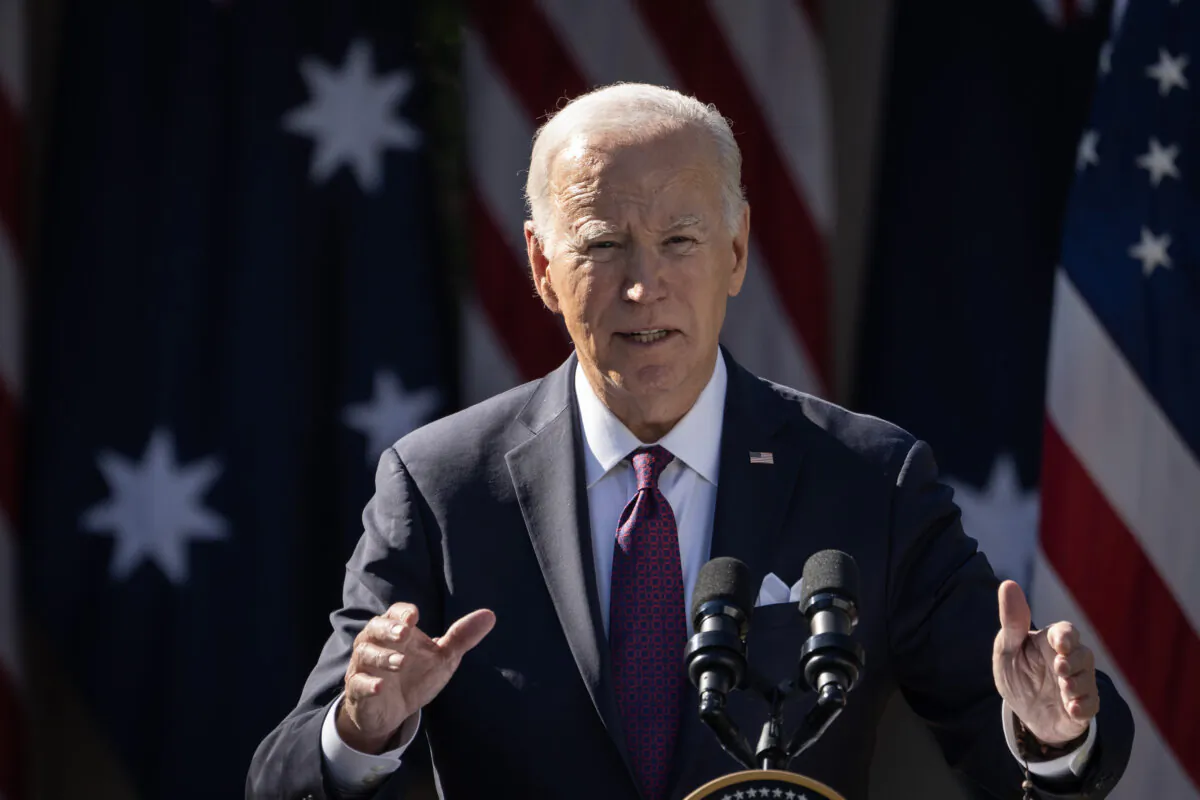 President Joe Biden holds a press conference with Prime Minister of Australia Anthony Albanese in the Rose Garden at the White House on Oct. 25, 2023 in Washington. (Drew Angerer/Getty Images)