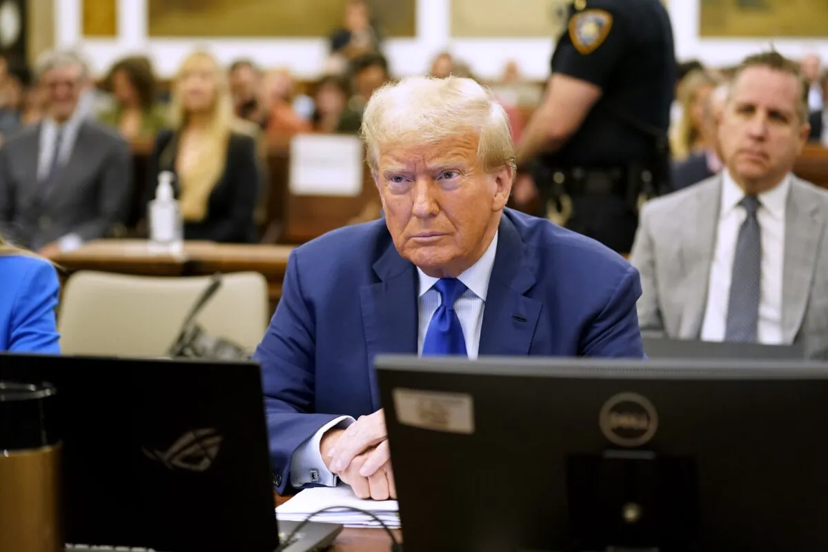Former President Donald Trump sits in court during his civil fraud trial at New York State Supreme Court in New York City, on Oct. 25, 2023. (Seth Wenig-Pool/Getty Images)