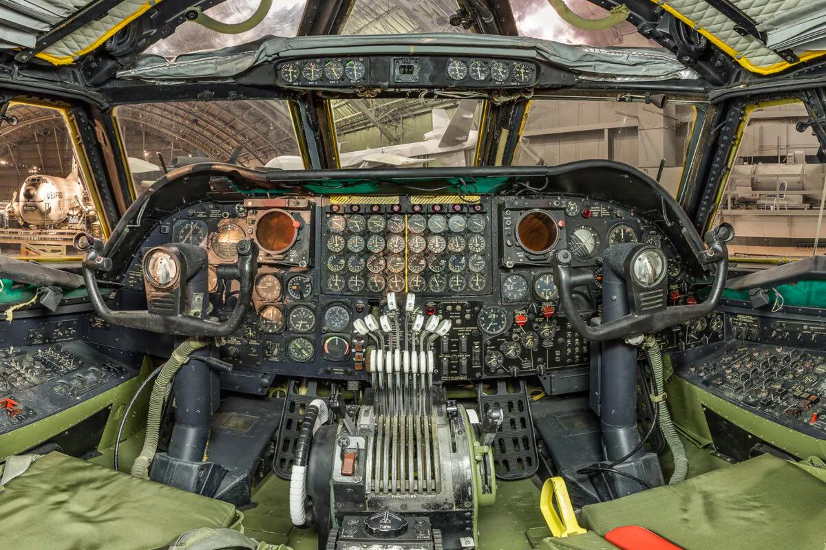 The cockpit of a Boeing B-52D Stratofortress on display at the National Museum of the United States Air Force in Dayton, Ohio. (Courtesy of Lyle Jansma, Aerocapture Images)

