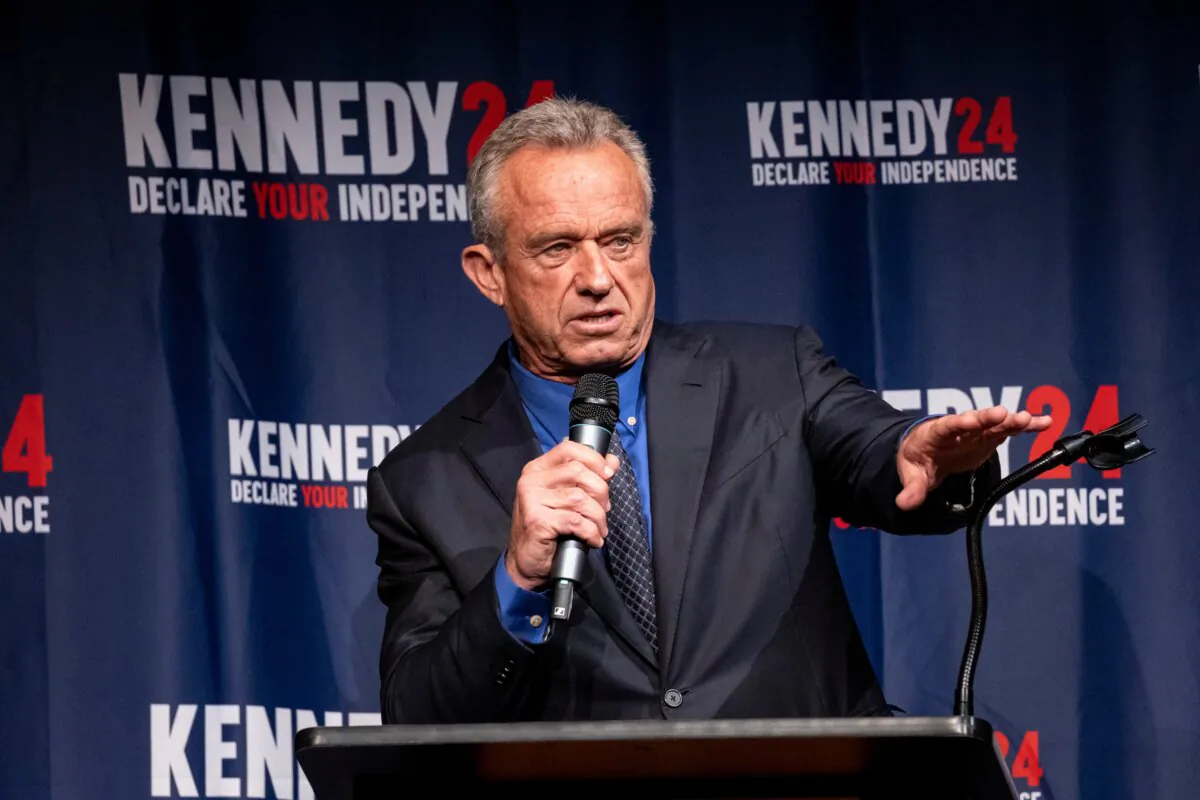 Independent presidential candidate Robert F. Kennedy Jr. speaks at a campaign event titled the "Declare Your Independence Celebration" at Adrienne Arsht Center for the Performing Arts of Miami-Dade County in Miami on Oct. 12, 2023. (Eva Marie Uzcategui/Getty Images)