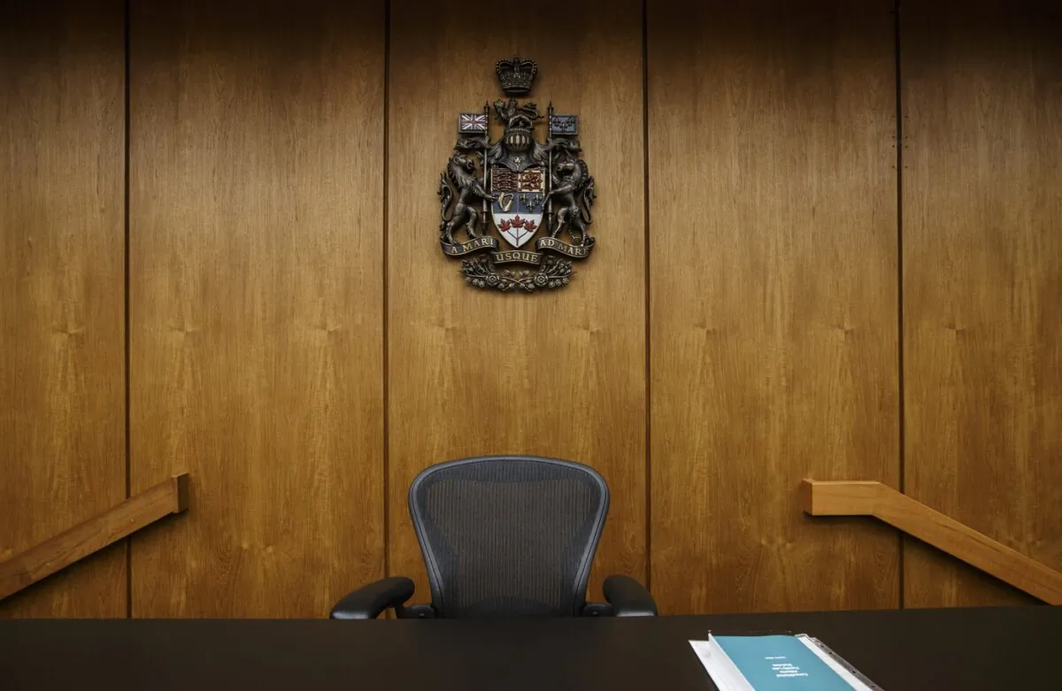 A judges' bench is shown at the Edmonton Law Courts building, in Edmonton on June 28, 2019. (The Canadian Press/Jason Franson)