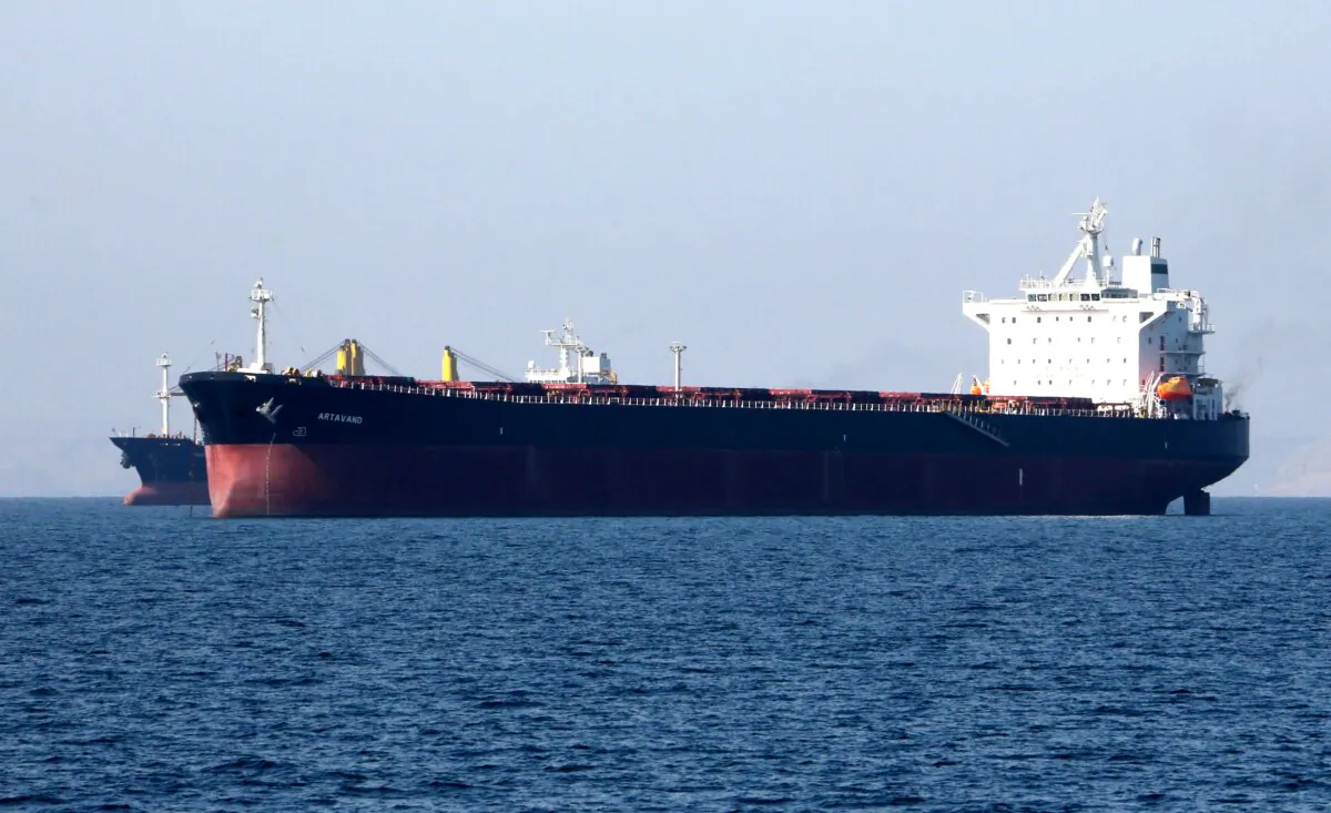 An oil tanker is seen off the Iranian port city of Bandar Abbas on April 30, 2019. (Atta Kenare/AFP via Getty Images)