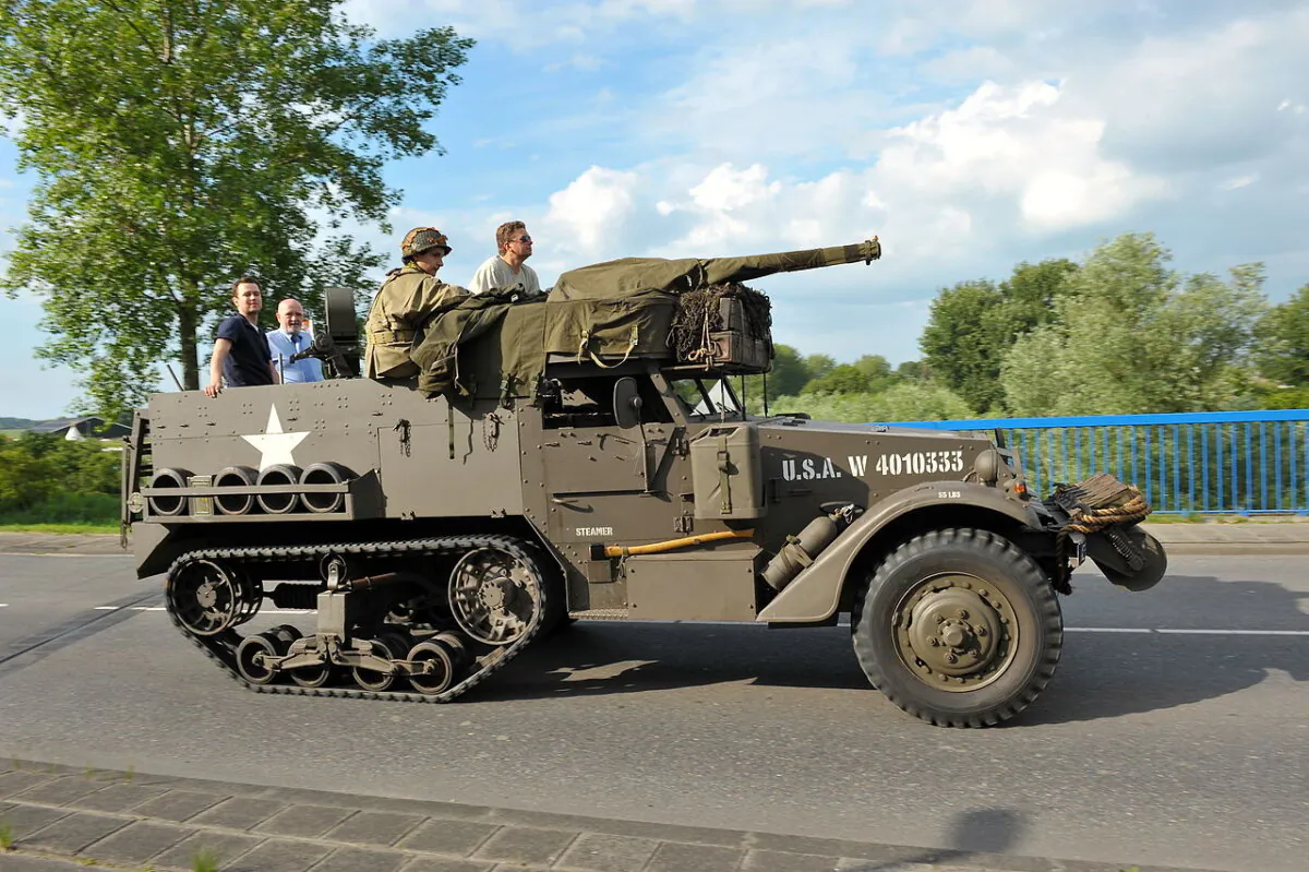 A halftrack vehicle on display. (Public Domain)