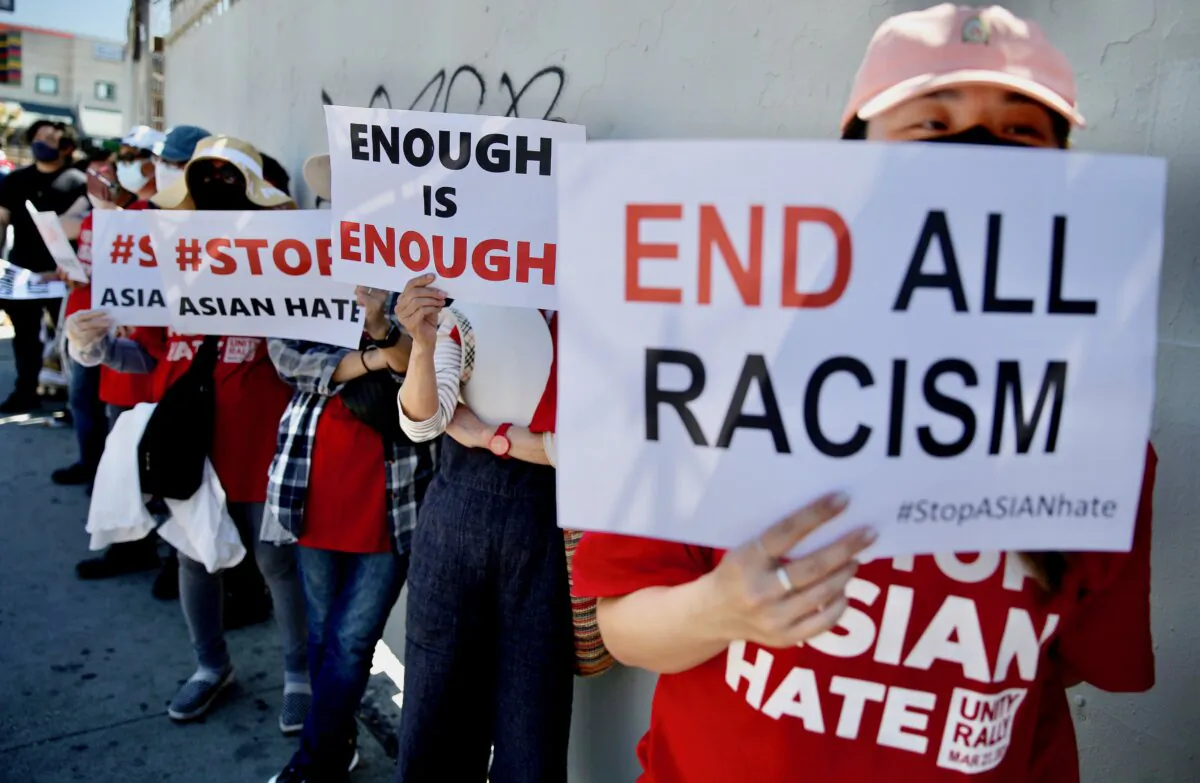 People demonstrate at the 'Stop Asian Hate March and Rally' in Koreatown in Los Angeles on March 27, 2021. (Mario Tama/Getty Images)