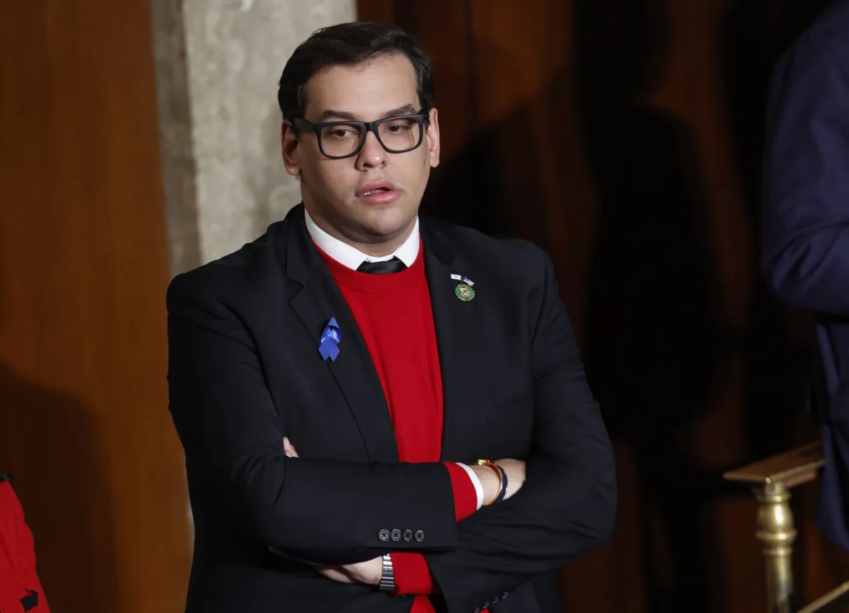 Rep. George Santos (R-N.Y.) casts his vote as the House of Representatives holds its second round of voting for a new Speaker of the House at the U.S. Capitol in Washington on Oct. 18, 2023. (Anna Moneymaker/Getty Images)