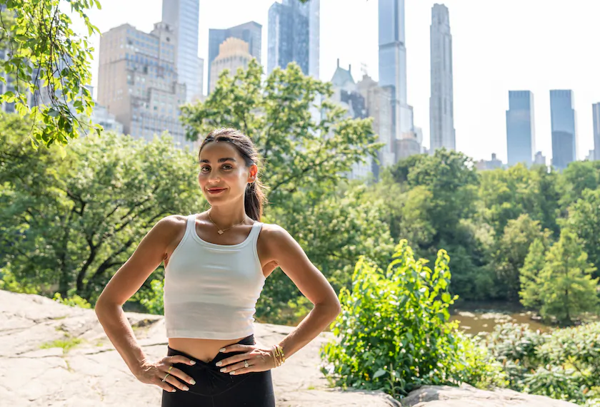 Brianna Joye,
founder of City
Girls Who Walk
and Brianna
Joye Fitness,
photographed
in Central Park,
New York. (Samira Bouaou)