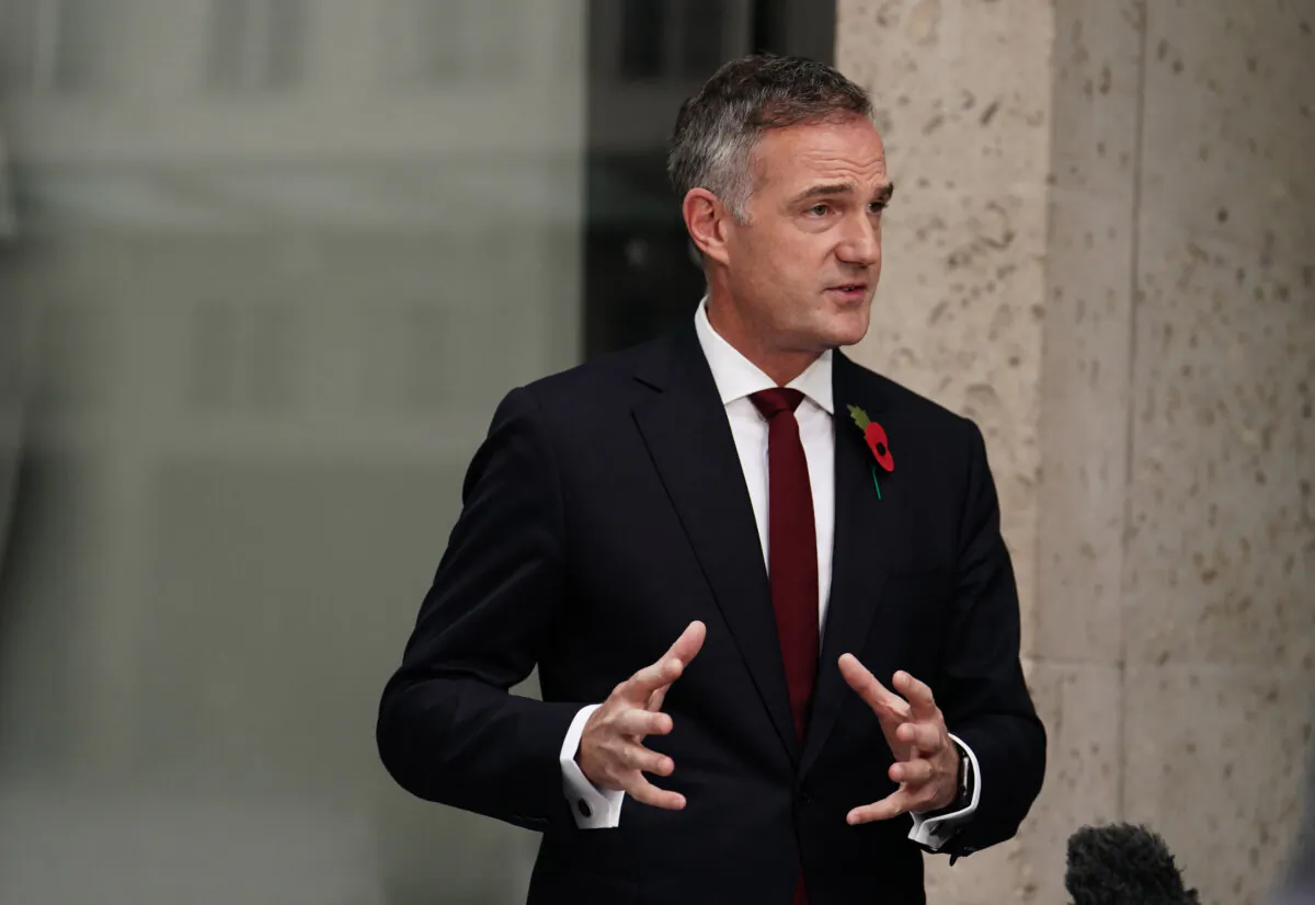 Shadow secretary of state for science, Innovation, and technology Peter Kyle outside BBC Broadcasting House in London on Oct. 29, 2023. (Jordan Pettitt/PA)