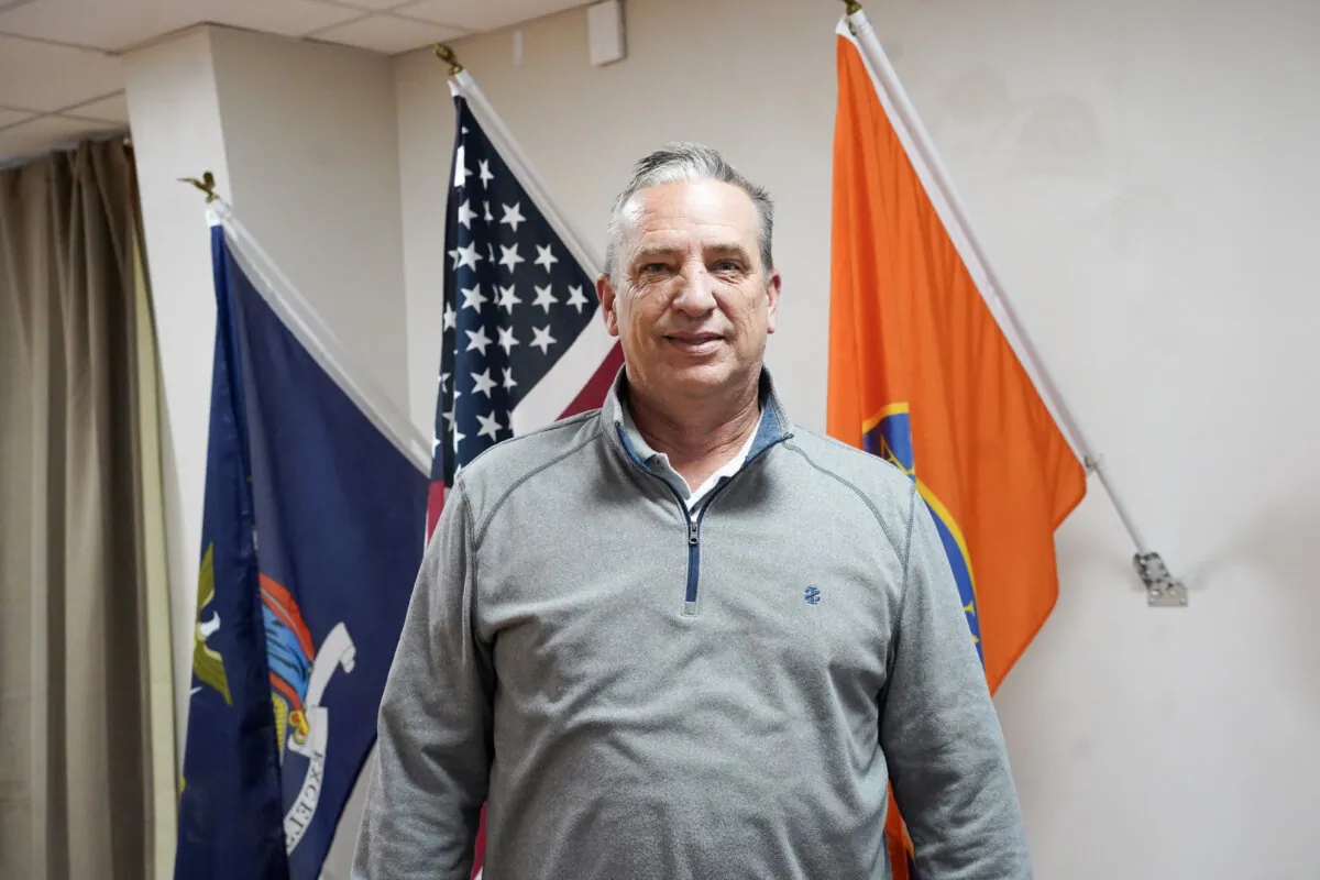Town of Mount Hope Councilman Christopher Furman at the senior center in Otisville, N.Y., on Oct. 29, 2023. (Cara Ding/The Epoch Times)