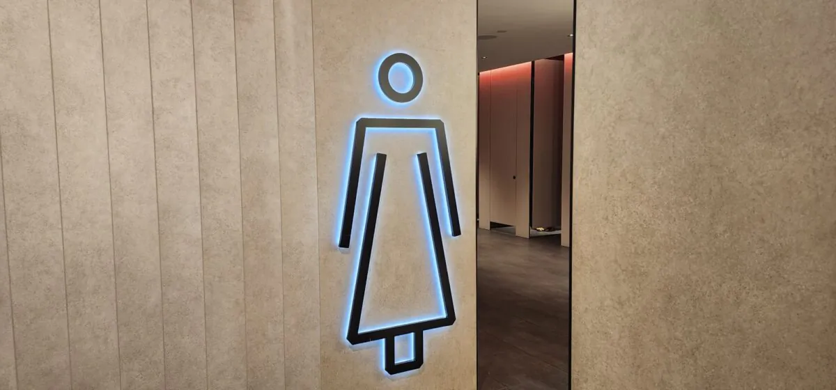 Signage denoting a females only bathroom can be seen at Melbourne Airport, Australia, on Oct. 31, 2023. (Susan Mortimer/The Epoch Times)