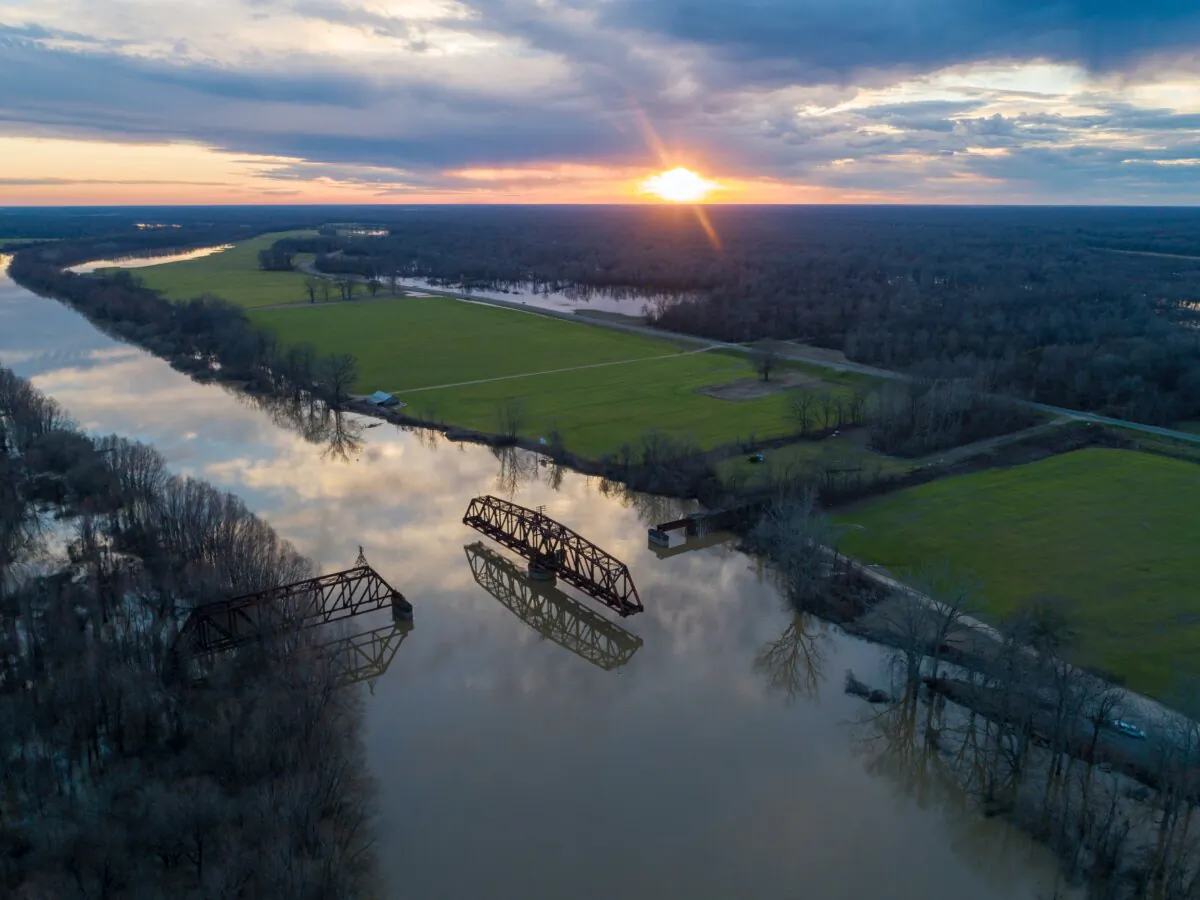 Sunset on Highway 465, near Redwood, Mississippi, in a file photo. (Justin Wilkens/Unsplash.com)