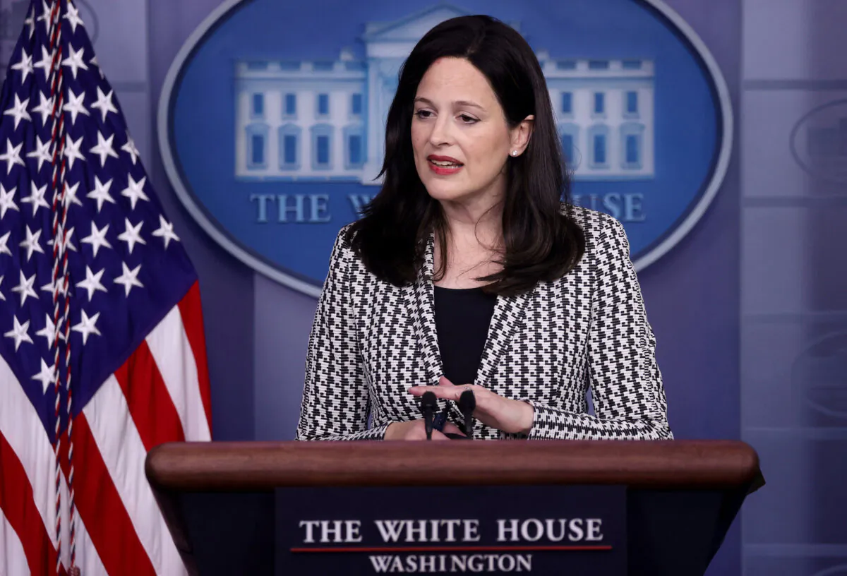 White House Deputy National Security Advisor for Cyber and Emerging Technology, Anne Neuberger, addresses cyber security during the daily press briefing at the White House on Sept. 2, 2021. (Jonathan Ernst/Reuters)