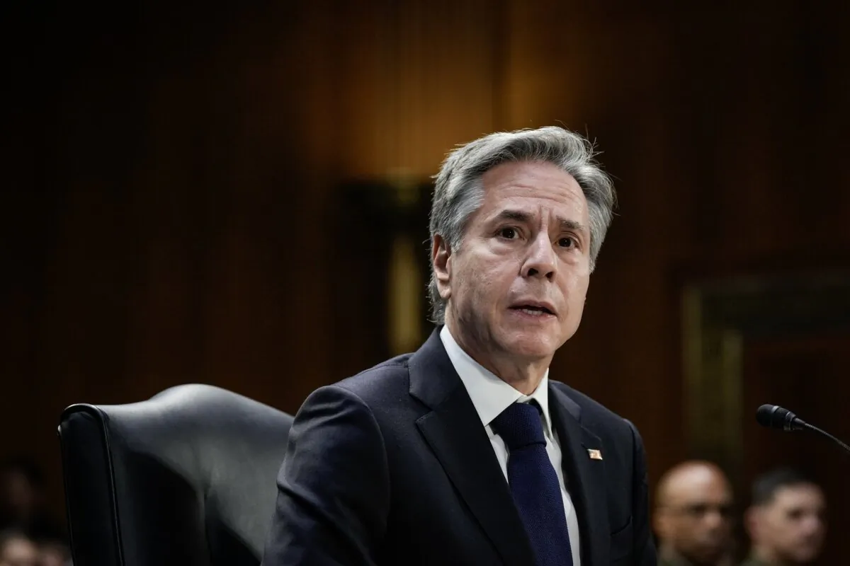 Secretary of State Antony Blinken testifies during a Senate Appropriations Committee hearing on Capitol Hill in Washington on Oct. 31, 2023. (Drew Angerer/Getty Images)