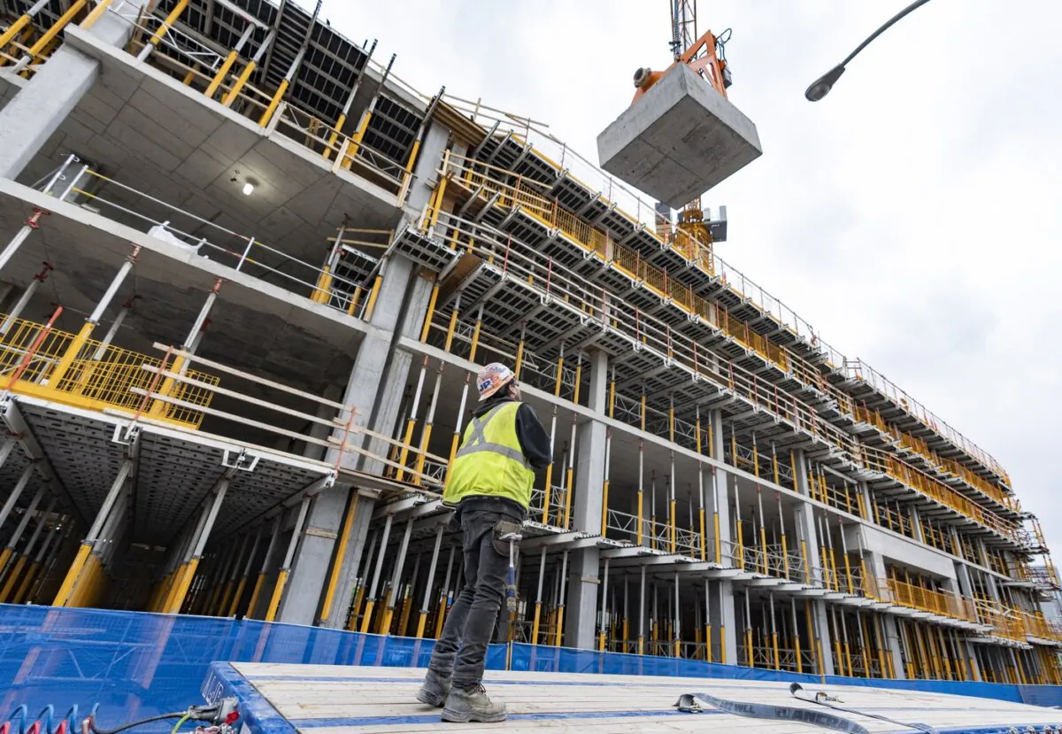 A new condo site under construction in Montreal, on June 9, 2023. (The Canadian Press/Christinne Muschi)