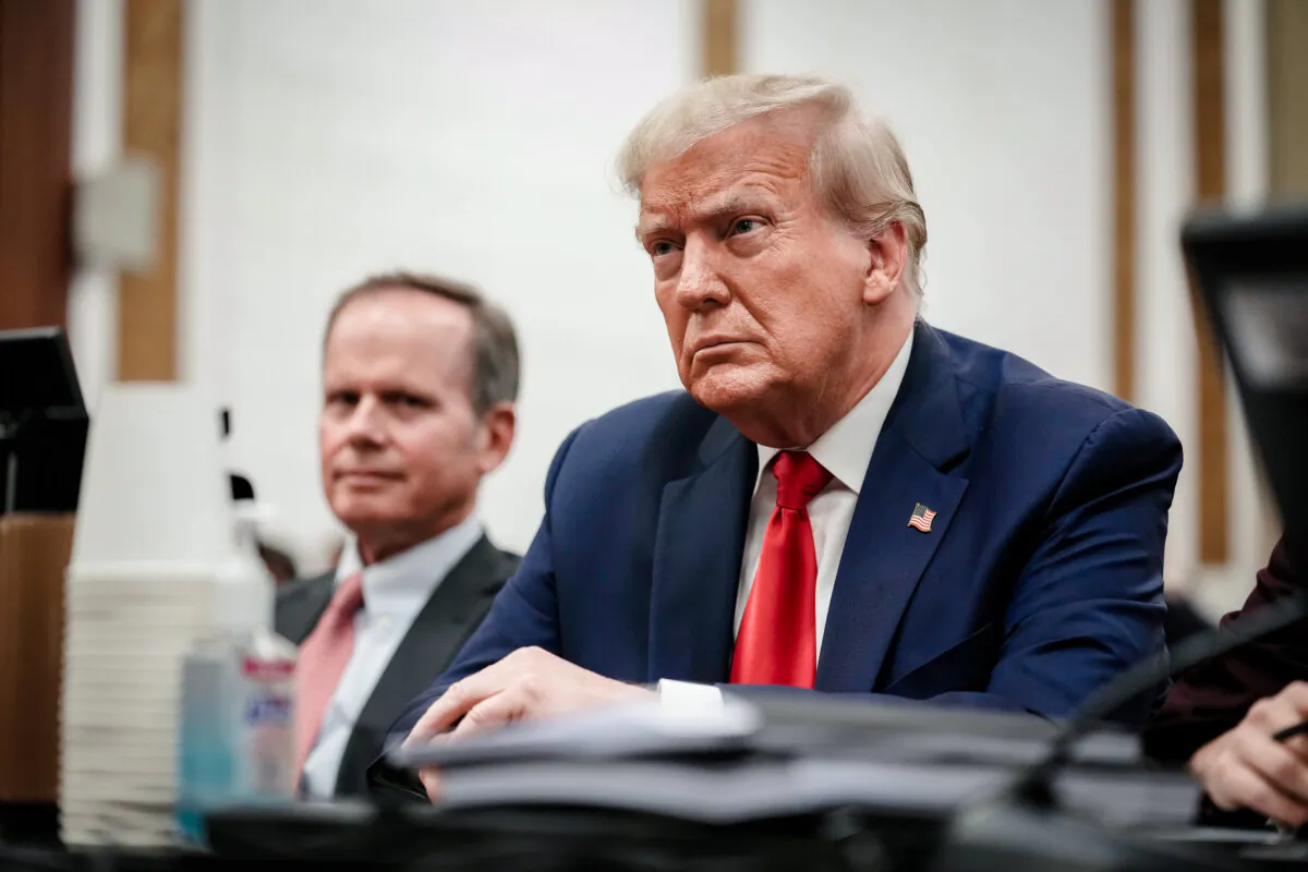 Former President Donald Trump sits in the courtroom for his civil fraud trial at New York State Supreme Court, in New York City, on Oct. 17, 2023. (Seth Wenig/Pool/Getty Images)