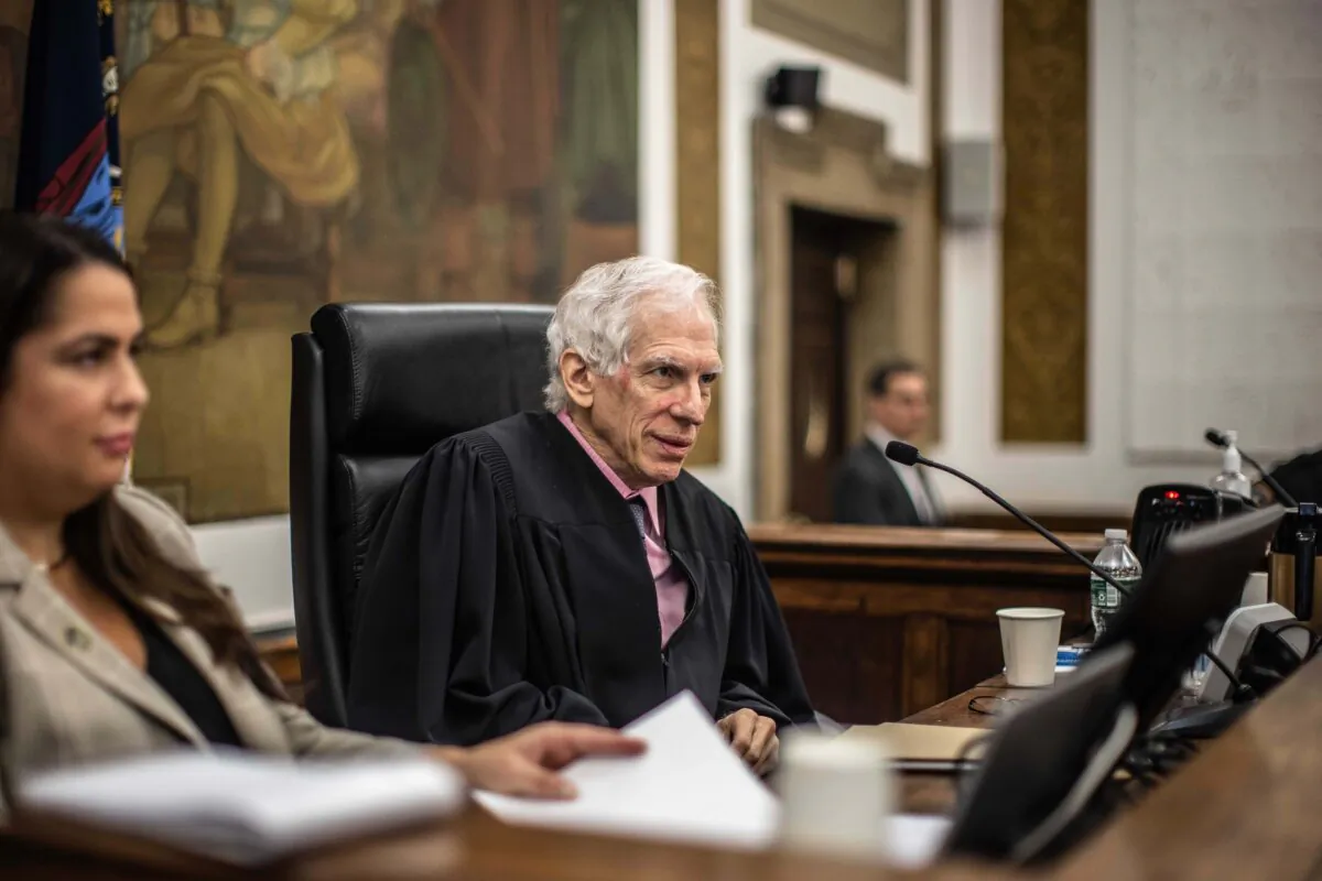 Judge Arthur Engoron presides over former President Donald Trump's fraud trial in N.Y. Supreme Court, in New York, on Oct. 3, 2023. (Dave Sanders/Pool Photo via AP)