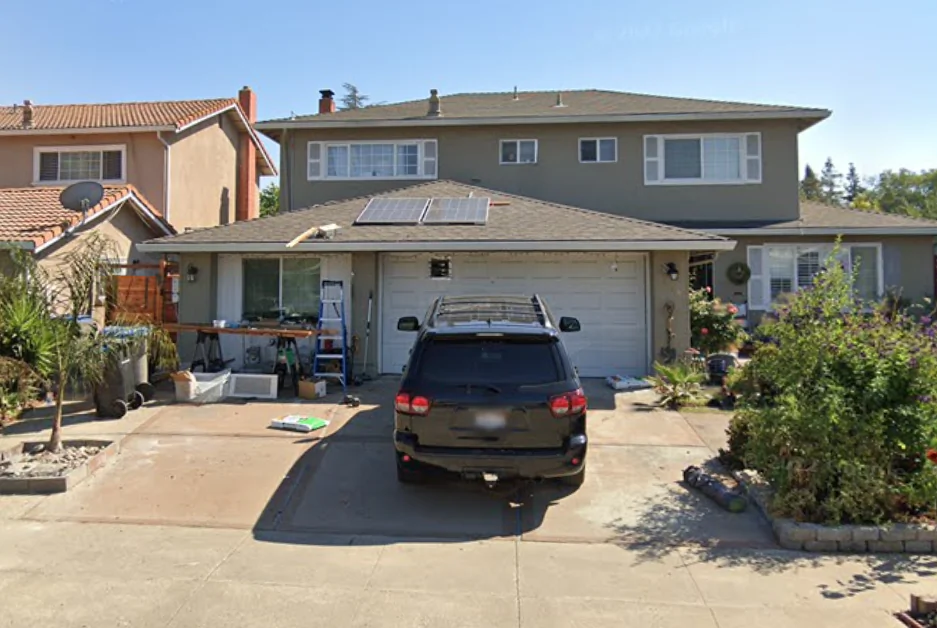 Undated Google Street View image of a house for sale for $1.55 million in San Jose, Calif., with an inactive meth lab. (Google Maps/Screenshot via The Epoch Times)