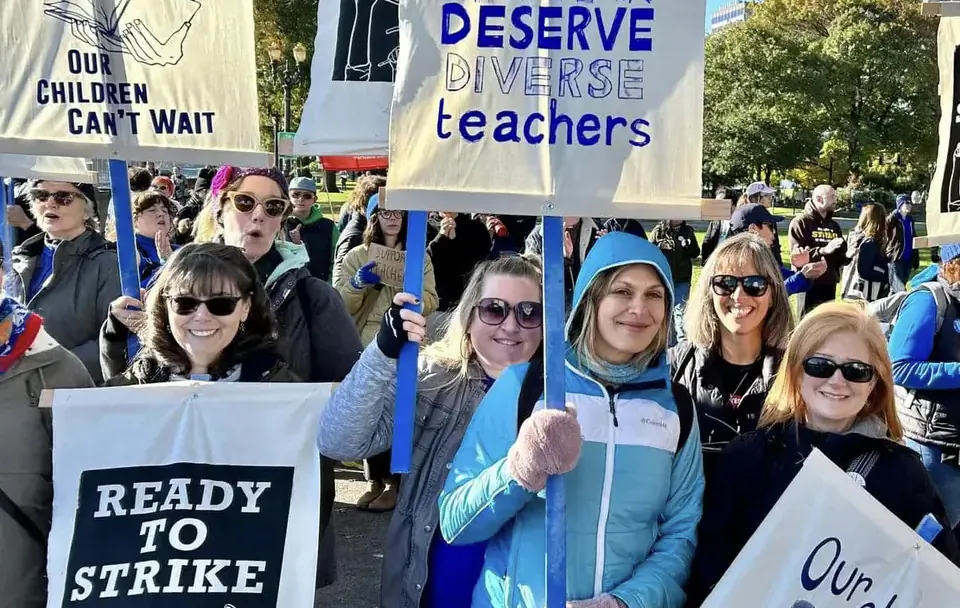 Families, students, and teachers march in Portland, Ore., on Nov. 1, 2023. (Courtesy of Portland Association of Teachers)