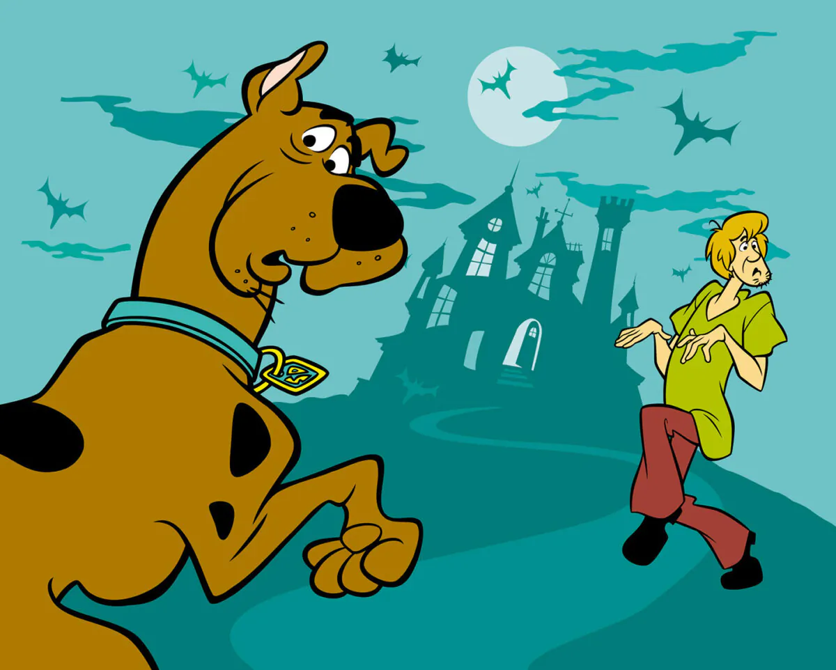 The characters Scooby Doo and Shaggy Rogers in the 1969 TV series "Scooby-Doo, Where Are You!" (CBS)