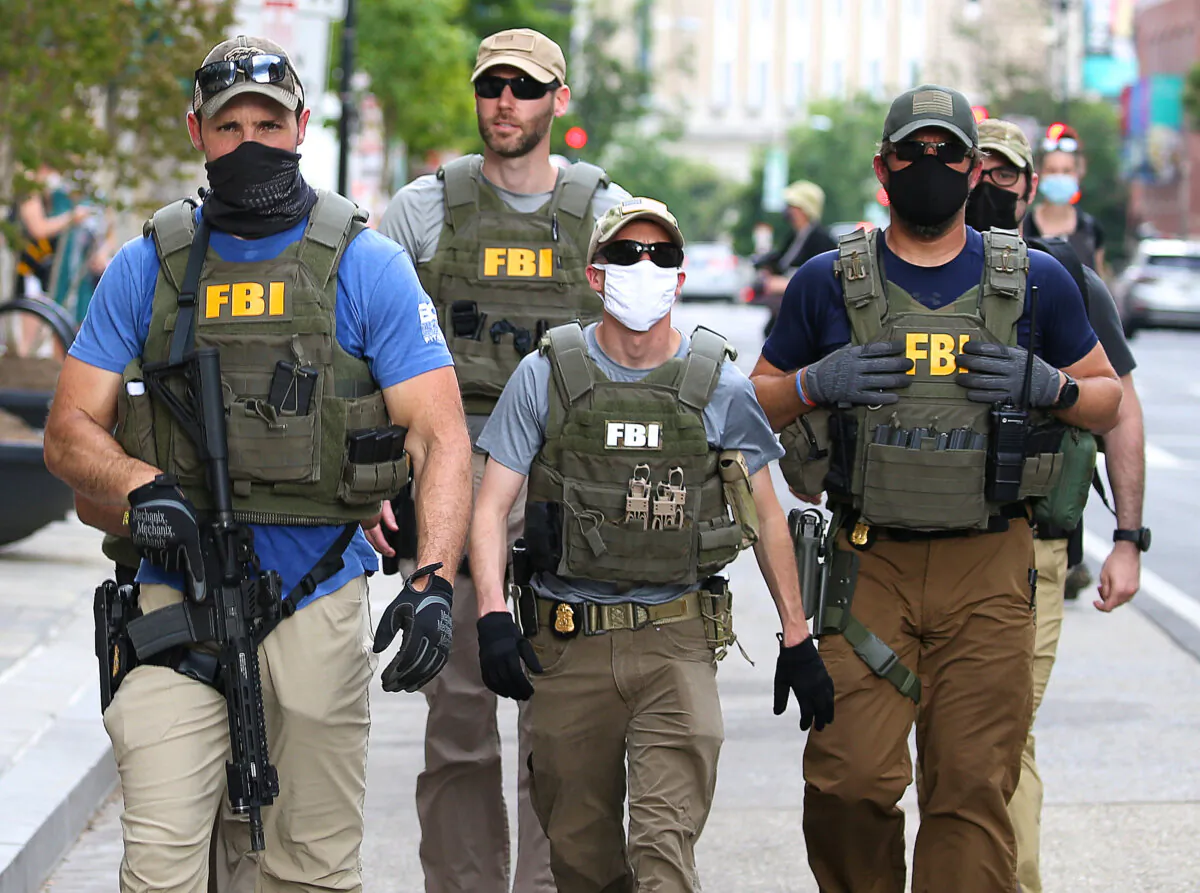 Members of the FBI in Washington on June 3, 2020, as protests continued over the death of George Floyd in Minneapolis. (Tasos Katopodis/Getty Images)
