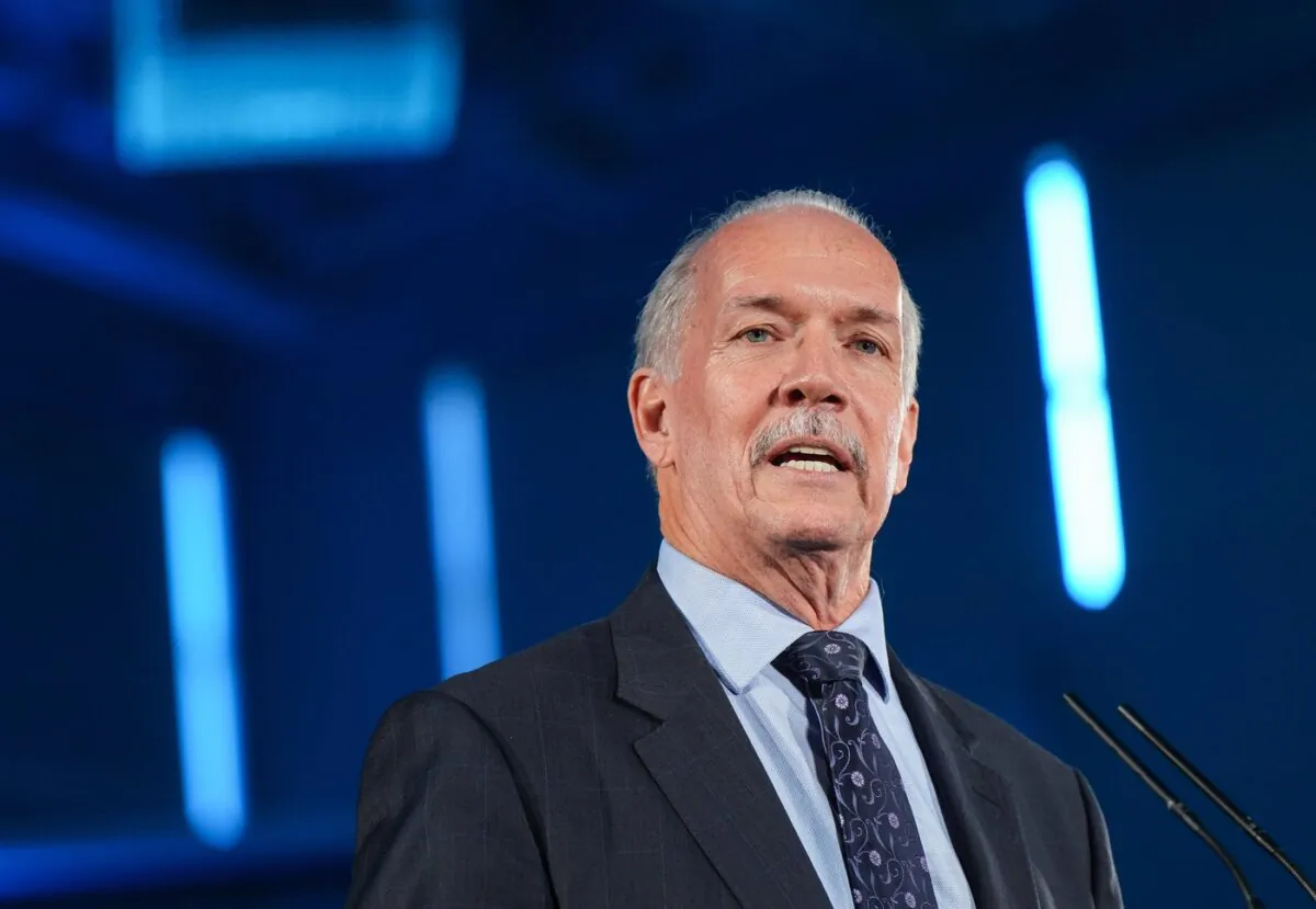 Former B.C. Premier John Horgan speaks during a swearing in ceremony at the Musqueam Nation, in Vancouver, B.C., on Nov. 18, 2022. (The Canadian Press/Darryl Dyck)