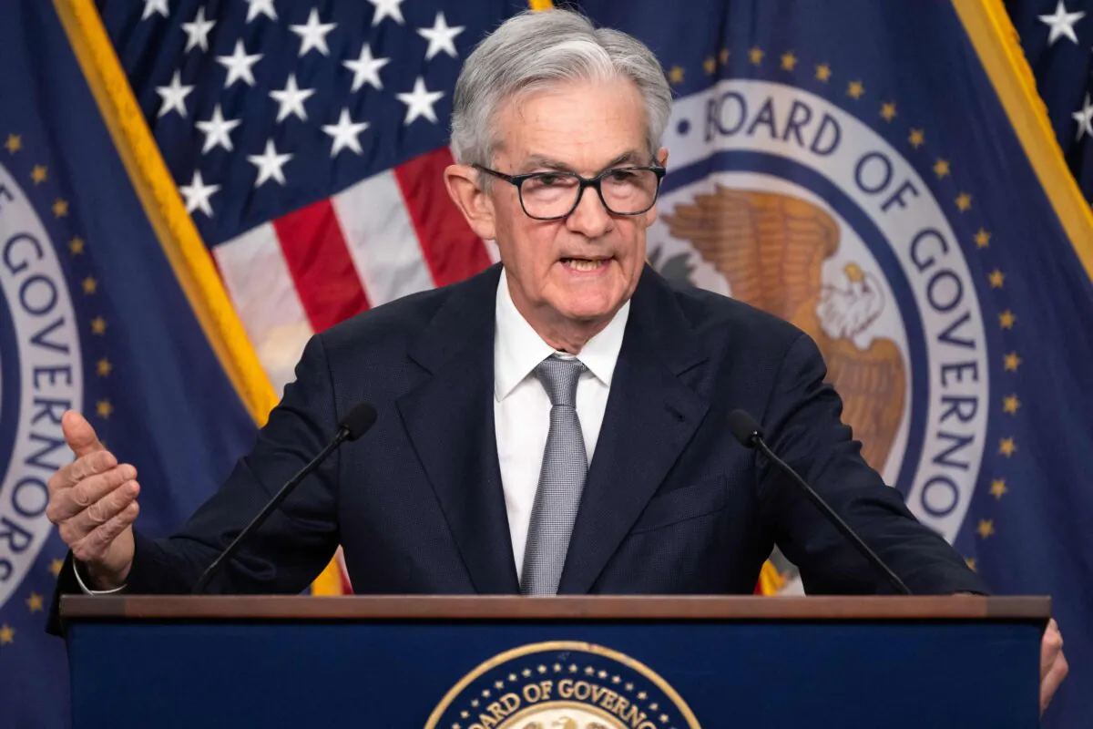Federal Reserve Board Chairman Jerome Powell speaks during a news conference after a Federal Open Market Committee meeting at the Federal Reserve in Washington on Nov. 1, 2023. (Saul Loeb/AFP via Getty Images)
