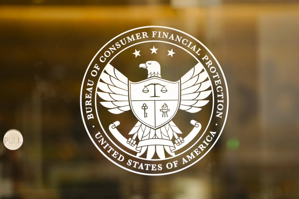 The Consumer Financial Protection Bureau building in Washington on Oct. 31, 2023. (Madalina Vasiliu/The Epoch Times)