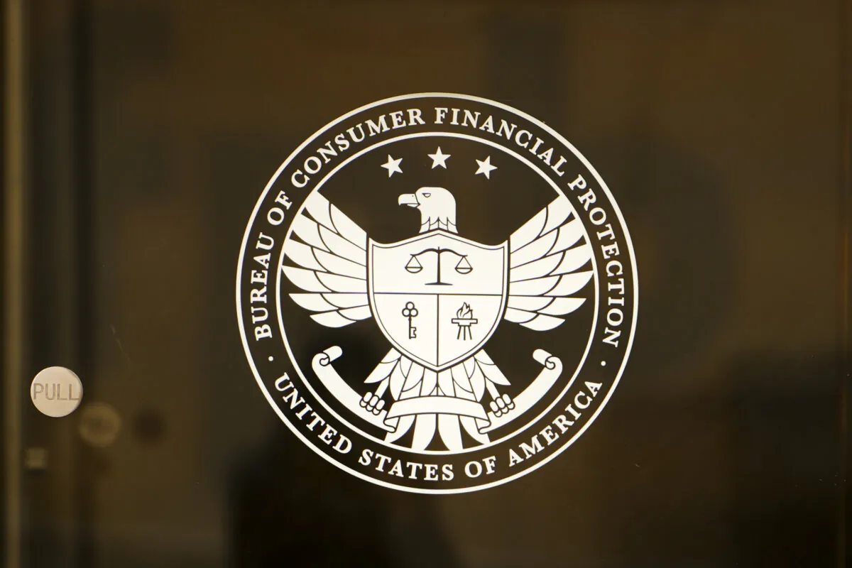 The Consumer Financial Protection Bureau building in Washington on Oct. 31, 2023. (Madalina Vasiliu/The Epoch Times)