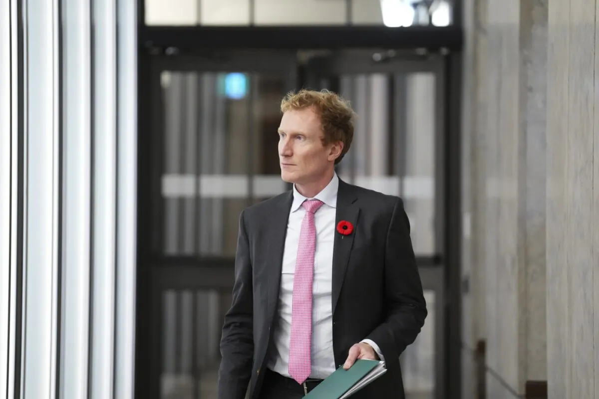 Immigration, Refugees and Citizenship Minister Marc Miller arrives to hold a press conference on Parliament Hill in Ottawa on Nov. 1, 2023. (The Canadian Press/Sean Kilpatrick)