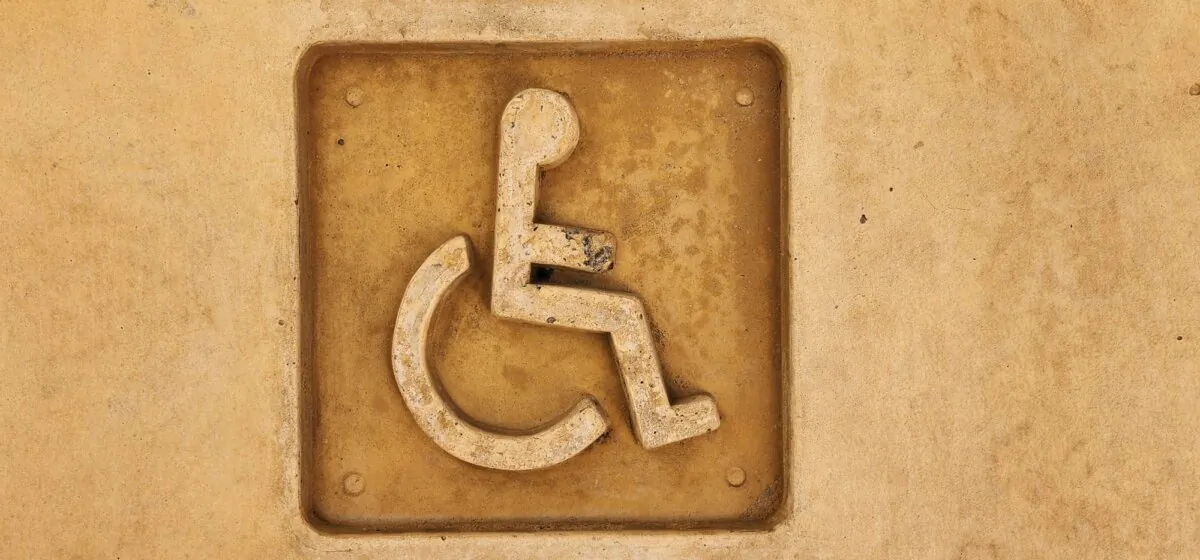 A sign designating wheelchair access at a public toilet can be seen in Albany, Western Australia, on Nov. 2, 2023. (Susan Mortimer/The Epoch Times)