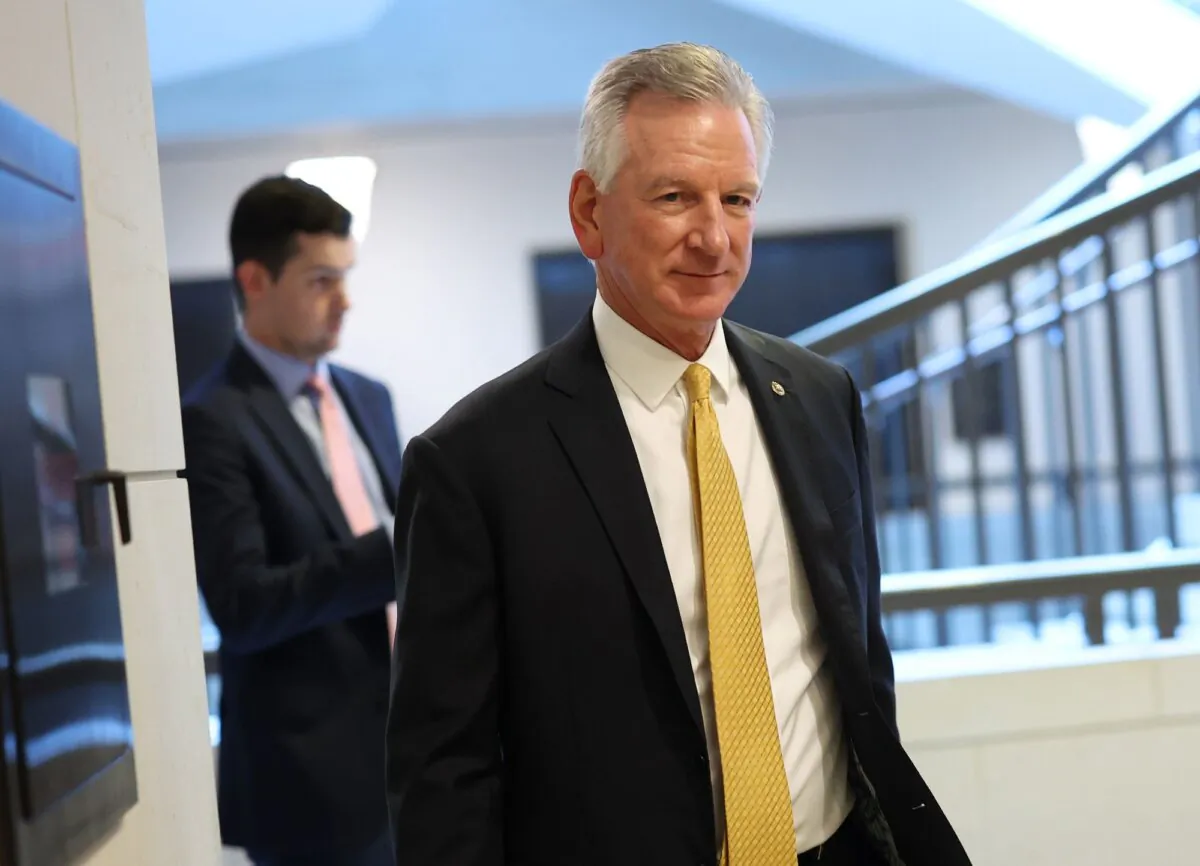 Sen. Tommy Tuberville (R-Ala.) arrives for a briefing on Ukraine at the U.S. Capitol in Washington on Sept. 20, 2023. (Kevin Dietsch/Getty Images)