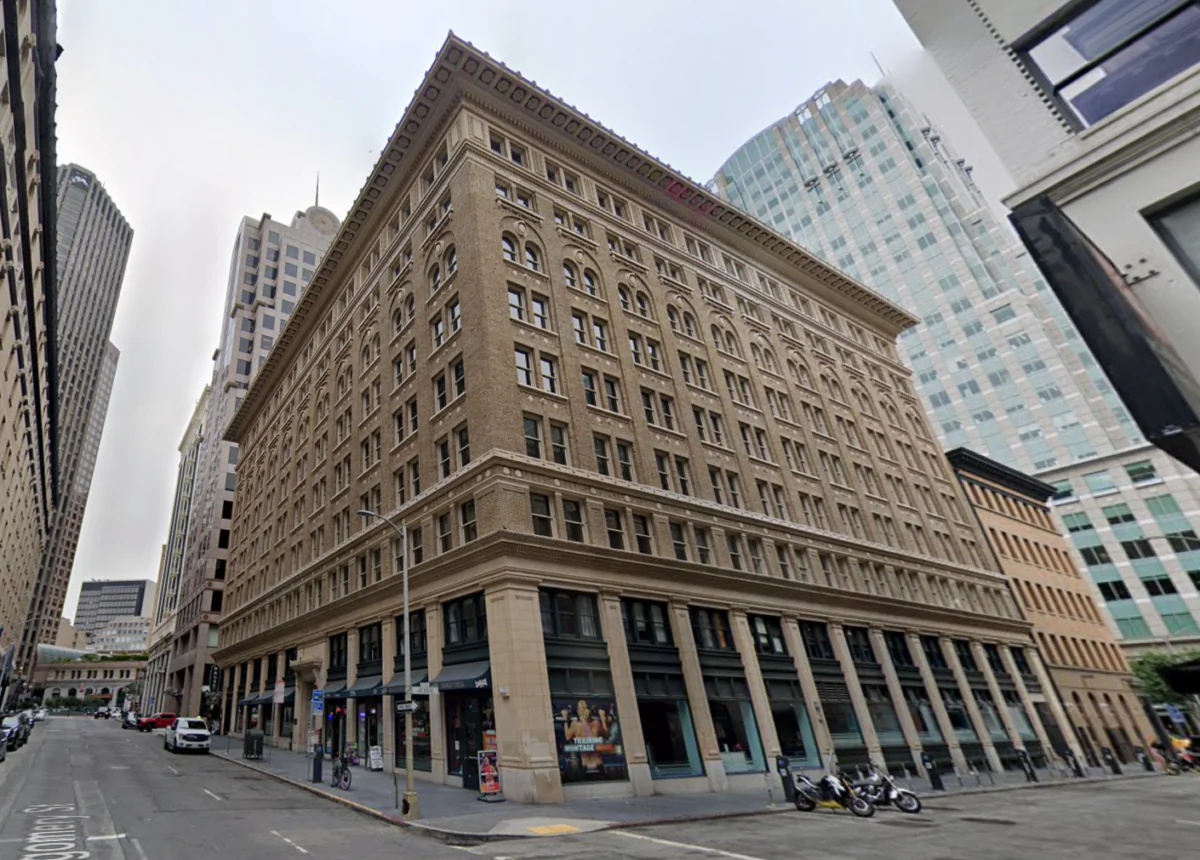 Undated Google Street View image of an office building at 55 New Montgomery Street in San Francisco. (Google Maps/Screenshot via The Epoch Times)