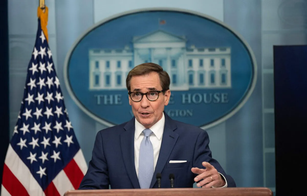 National Security Council Coordinator for Strategic Communications John Kirby speaks during the daily briefing in the Brady Briefing Room of the White House on Nov. 2, 2023. (Andrew Caballero-Reynolds/AFP via Getty Images)