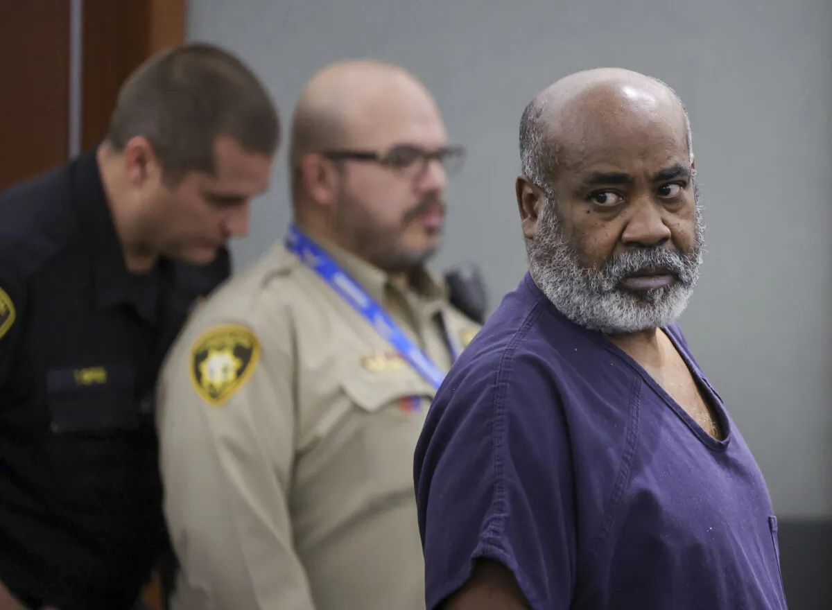 Duane Keith “Keffe D” Davis appears for his arraignment at the Regional Justice Center in Las Vegas on Nov. 2, 2023. (Ethan Miller/Pool Photo via AP)