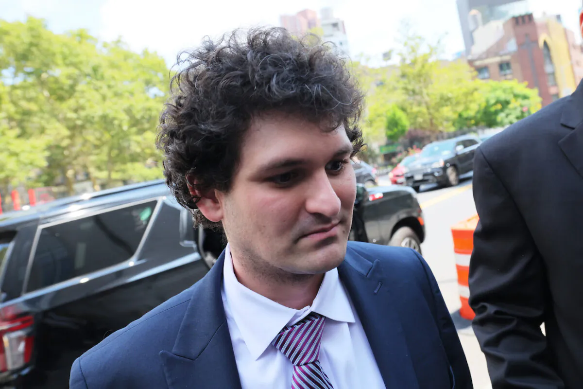 Former FTX CEO Sam Bankman-Fried arrives for a bail hearing at Manhattan Federal Court in New York City, on Aug. 11, 2023. (Michael M. Santiago/Getty Images)