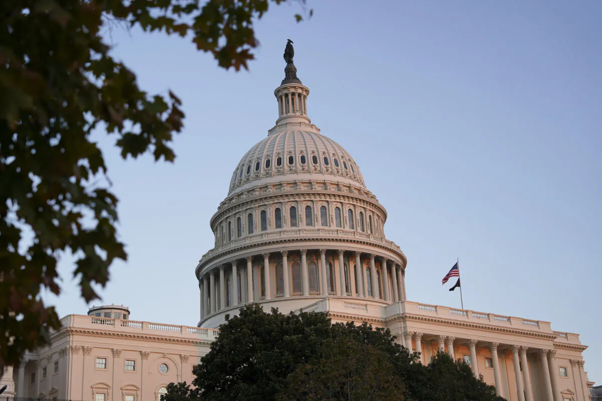 The Capitol building at sunset in Washington on Nov. 2, 2023. (Madalina Vasiliu/The Epoch Times)