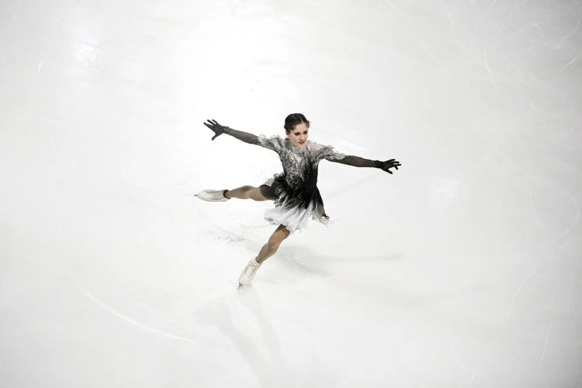 US Isabeau Levito performs in the Women Free Skating event at the ISU 2023 figure skating Grand Prix de France in Angers, western France, on Nov. 4, 2023. (Sebastien Salom-Gomis/AFP via Getty Images)
