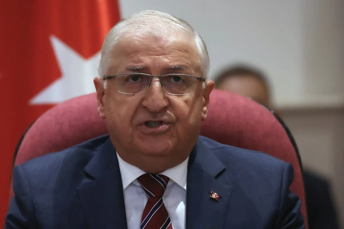 Turkey's then-newly appointed Minister of National Defense Yasar Guler speaks during his handover ceremony at the Ministry of National Defense in Ankara on June 5, 2023. (Adem Altan/AFP via Getty Images)