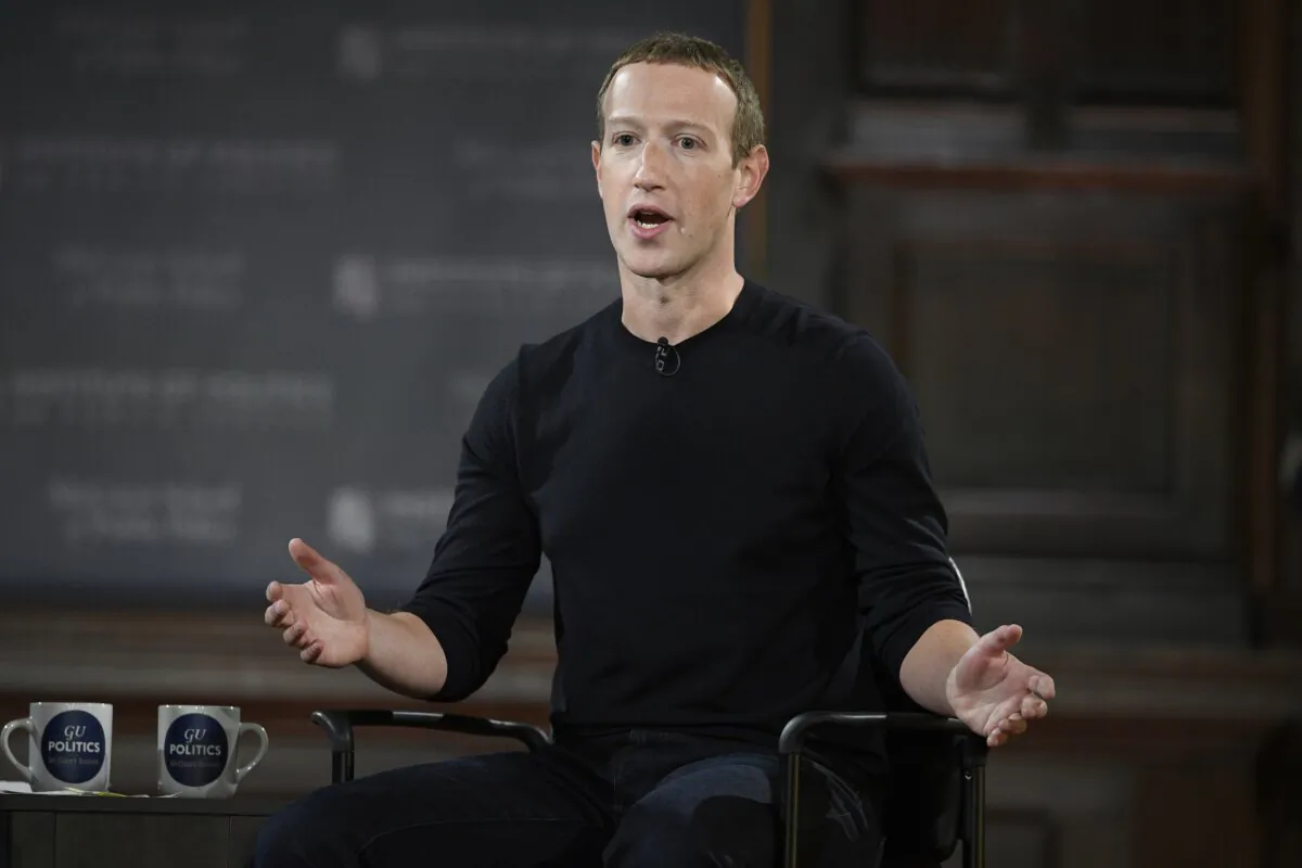 Mark Zuckerberg speaks at Georgetown University in Washington on Oct. 17, 2019. (Nick Wass/AP Photo)