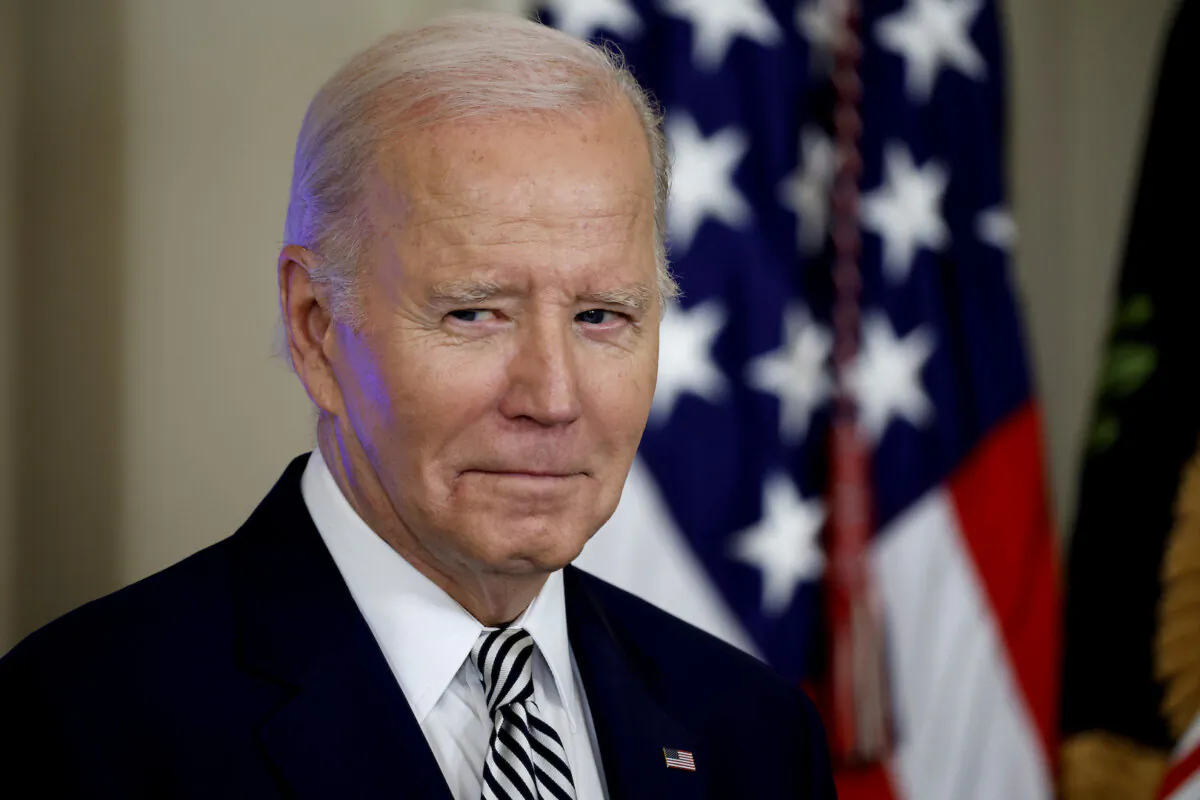 President Joe Biden listens during an event about his administration's approach to artificial intelligence in the East Room of the White House in Washington, DC, on Oct. 30, 2023. (Chip Somodevilla/Getty Images)