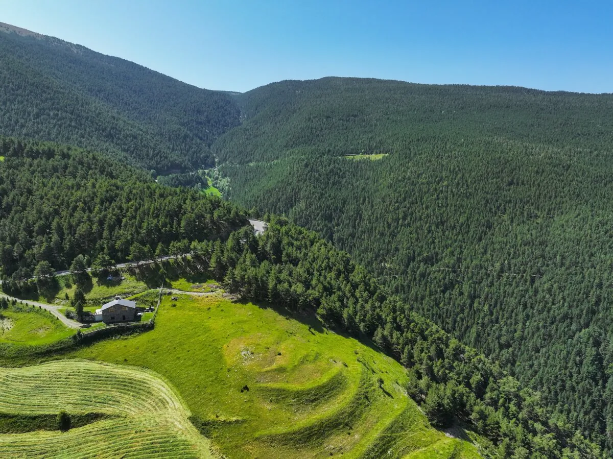 Aerial landscape of Andorra with the Coll de Ordino and its mountains. (Pau Buera/Shutterstock)