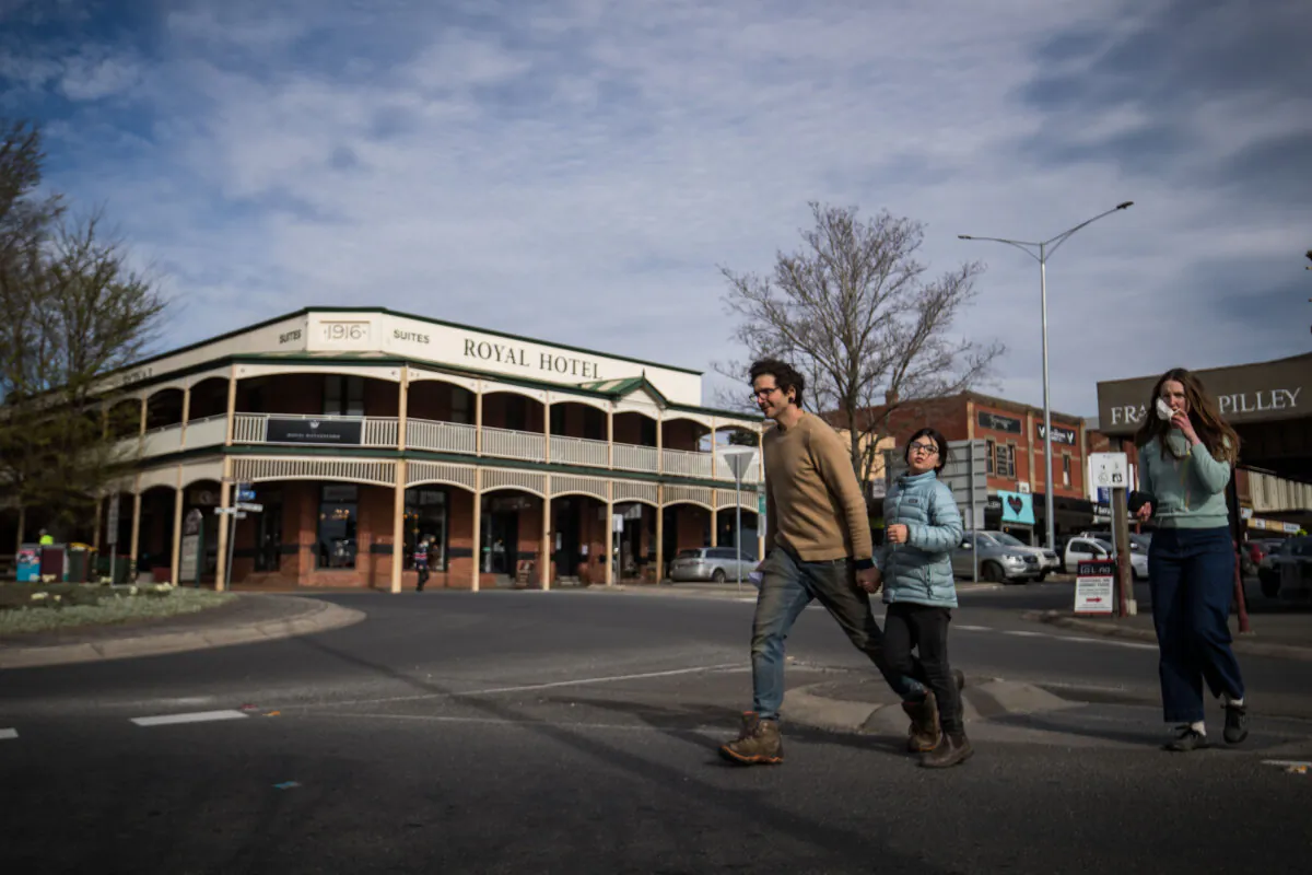 People walk along Vincent Street in Daylesford, Australia on Sept. 10, 2021. (Darrian Traynor/Getty Images)