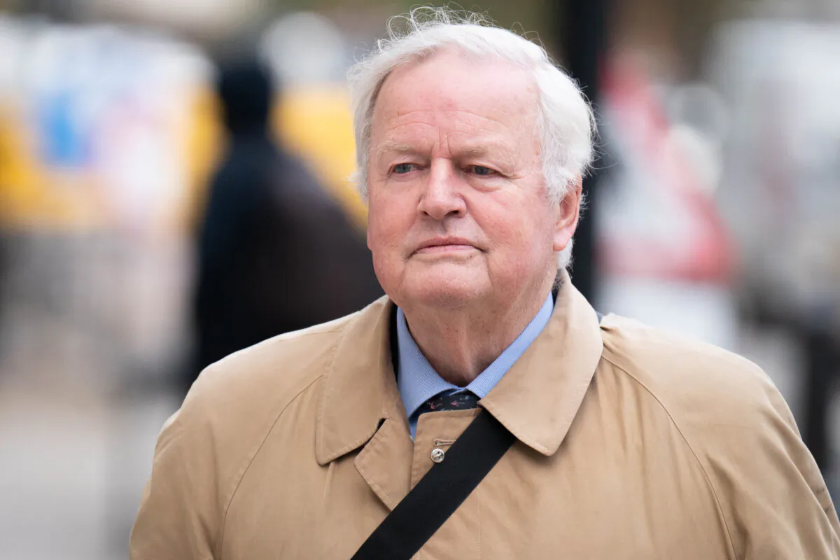 Conservative MP Bob Stewart arrives at Westminster Magistrates' Court in central London, on Nov. 3, 2023. (James Manning/PA)