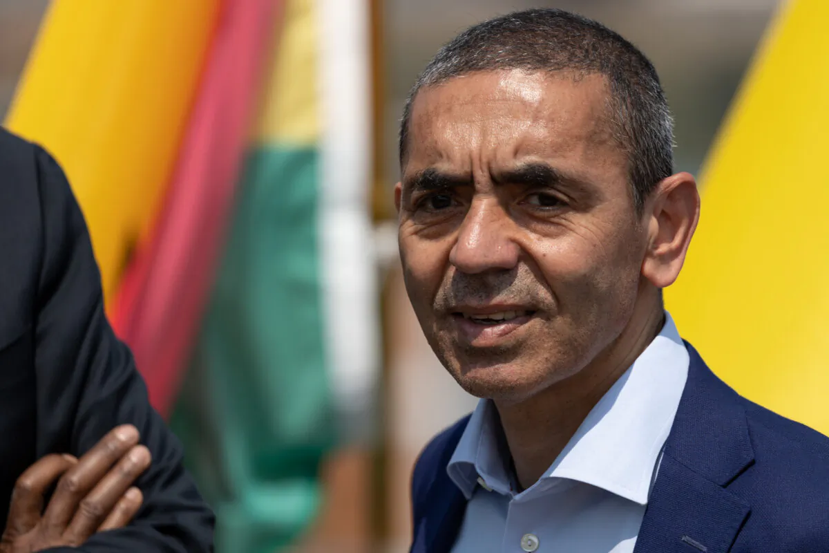 BioNTech CEO Ugur Sahin in Rwanda in a file photo. (Luke Dray/Getty Images)