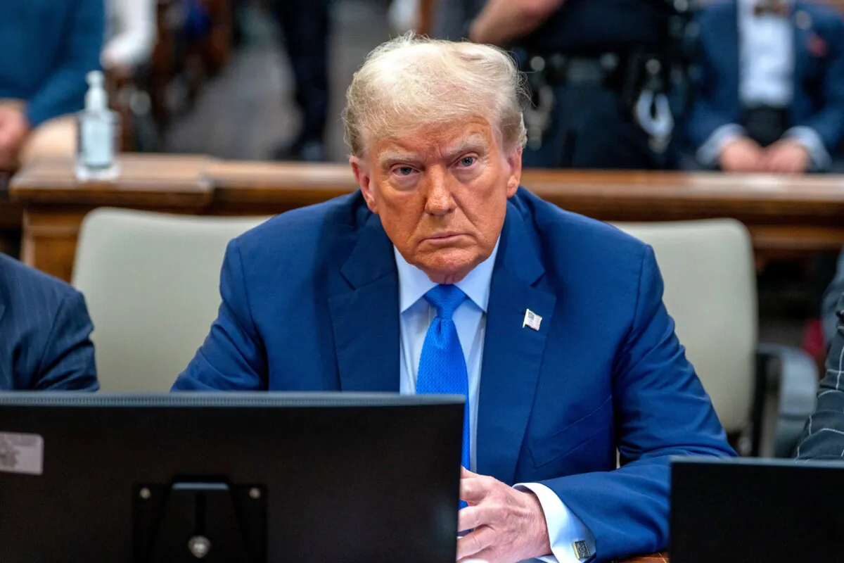 Former President Donald Trump prepares to testify during his trial in New York State Supreme Court in New York City on Nov. 6, 2023. (David Dee Delgado/Getty Images)