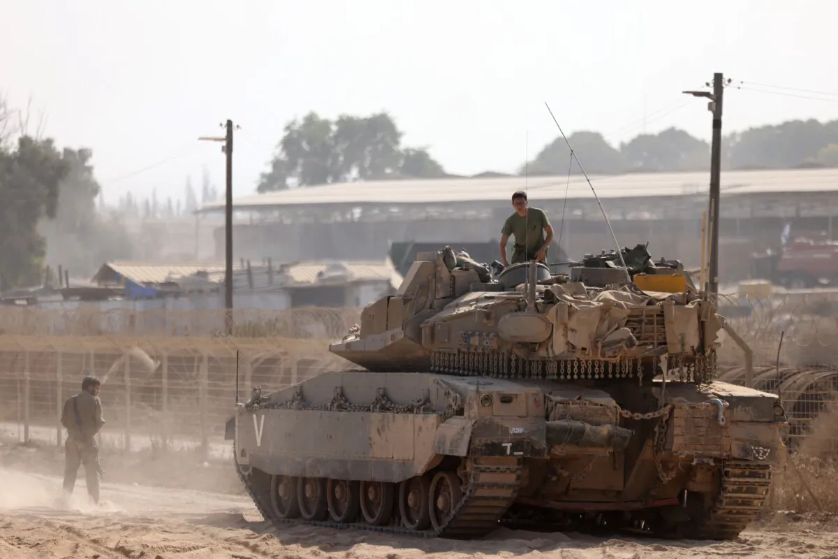 An Israeli tank is deployed to the border with Gaza on Nov. 5, 2023. (Menahem Khana/AFP via Getty Images)